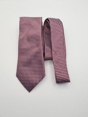 T.M Lewin Hounds tooth Pattern Mens Silk Tie Classic Designer Necktie BX1 Vintage Retro Wedding