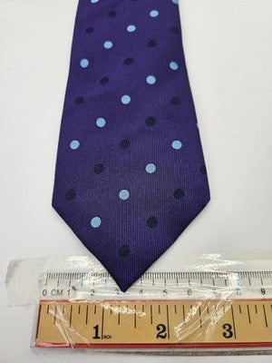 Charles Tyrwhitt Silk Tie Mens Purple Blue Polka Dot Spotted Wedding Neck Tie Vintage Retro