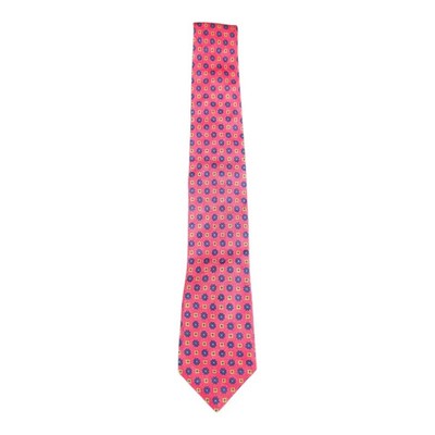 Atlas Design Pink Floral Linen Tie Mens Vintage Retro Wedding Formal Designer Classic Necktie
