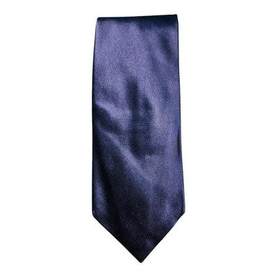 TM Lewin Navy Satin All Silk Tie Mens Vintage Retro Wedding Formal Designer Classic Necktie