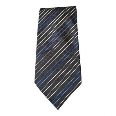 Taylor and Wright Navy Blue Striped Silk Tie Mens Vintage Retro Wedding Formal Designer Classic