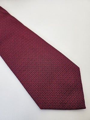 Charles Tyrwhitt Silk Tie Mens Red Navy Paisley Textured Wedding Neck Tie Vintage Retro Formal