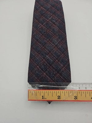 T.M Lewin Check tartan Woven Thin Mens Silk Tie Wedding Formal Neck Tie BX16 Vin Vintage Retro