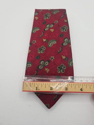 M Bardelli Red Floral pattern Mens Silk Tie Classic Designer Necktie Formal BX5 Vintage Retro