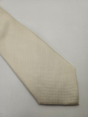 Ted Baker Silk Tie Mens Ivory Cream Textured Woven Vtg Wedding Neck Tie Vintage Retro Formal