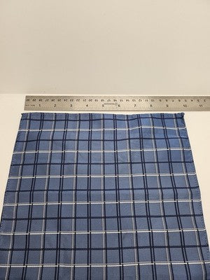 Mens Pocket Square Blue Vtg Retro Wedding Pre-Loved Vintage Poly 8''-10'' Silk Handkerchief