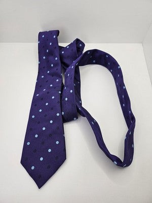 Charles Tyrwhitt Silk Tie Mens Purple Blue Polka Dot Spot Wedding Neck Tie Vintage Retro Formal