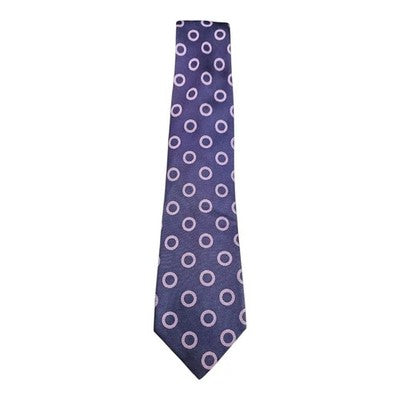 TM Lewin Purple Lilac Ring Pattern Silk Tie Mens Vintage Retro Wedding Formal Designer Classic