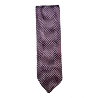 Marks and Spencer Grey Slim Knit Tie Mens Vintage Retro Wedding Formal Designer Classic Necktie