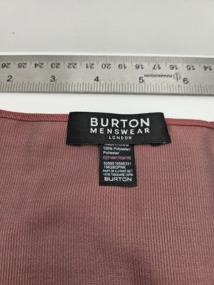 Mens Pocket Square Burton Vtg Retro Wedding Pre-Loved Vintage Poly 8''-10'' Silk Handkerchief