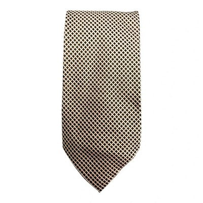 Ben Sherman Black Brown and White Woven Silk Tie Mens Vintage Retro Wedding Formal Designer