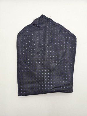 Mens Pocket Square Navy Blue Vtg Retro Wedding Pre-Loved Vintage Poly 8''-10'' Silk