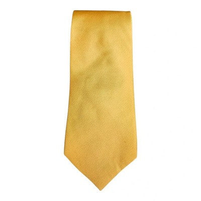 TM Lewin Solid Yellow Golden Silk Tie Mens Vintage Retro Wedding Formal Designer Classic