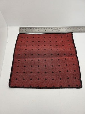 Mens Pocket Square Dark Red Vtg Retro Wedding Pre-Loved Vintage Poly 8''-10'' Silk Handkerchief