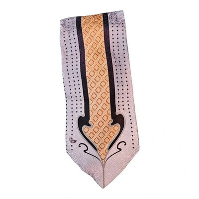 Carnaval De Venice Grey Venetian Silk Tie Mens Vintage Retro Wedding Formal Designer Classic