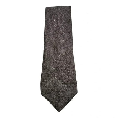 Thin Grey Retro Cotton Poly Tie Mens Vintage Wedding Formal Designer Classic Necktie Business