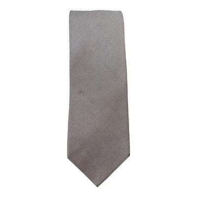Hugo Boss Black and White Slim Check Silk Tie Mens Vintage Retro Wedding Formal Designer