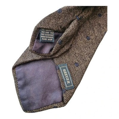 Breuer Cashmere and Silk Green Spotted Tie Mens Vintage Retro Wedding Formal Designer Classic