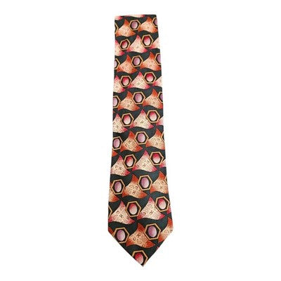 Jonathan Parkin Green Abstract Funky Silk Tie Mens Vintage Retro Wedding Formal Designer