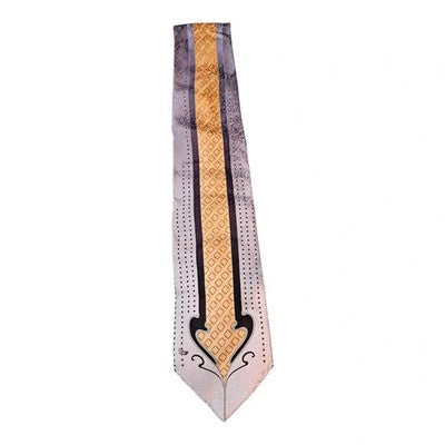 Carnaval De Venice Grey Venetian Silk Tie Mens Vintage Retro Wedding Formal Designer Classic