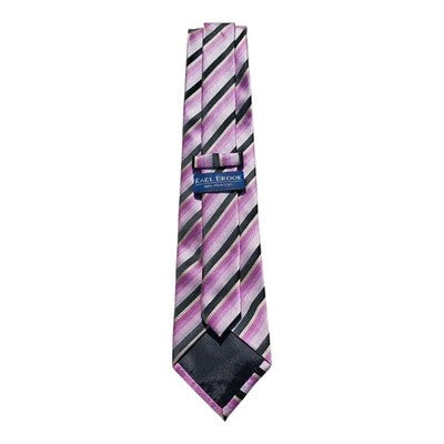 Rael Brook Purple and Black Striped Tie Mens Vintage Retro Wedding Formal Designer Classic