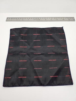 Mens Silk Pocket Square Red Plaid Check Vtg Wedding Handkerchief Hankie Formal Suit Vintage