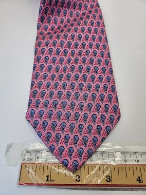Charles Tyrwhitt Silk Tie Mens Pink Blue Floral Shell Vtg Wedding Neck Tie Vintage Retro Formal