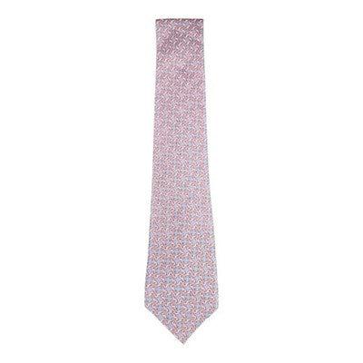 Marks and Spencer Pink and Blue Seahorse Pattern Tie Mens Vintage Retro Wedding Formal Designer