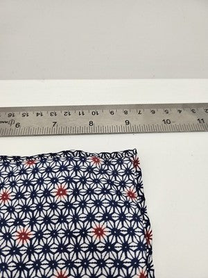Mens Pocket Square Blue Geometric Vtg Wedding Handkerchief Polyester Hankie Silk Formal Suit