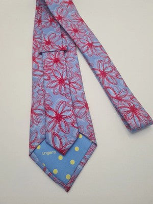 Italian Blue Flower Pattern Mens Silk Tie Classic Designer Necktie Formal BX9 Vi Vintage Retro