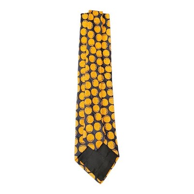 Ermenegildo Zegna Navy Blue and Yellow Textured Spotty Silk Tie Mens Vintage Retro Wedding
