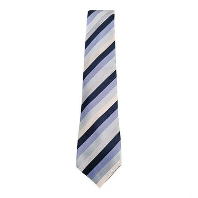 Austin Reed Blue Shades Striped Silk Tie Mens Vintage Retro Wedding Formal Designer Classic