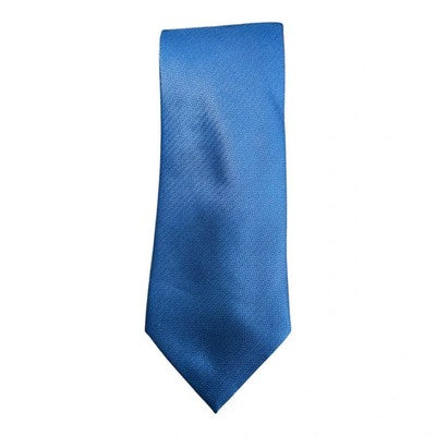 BHS Blue Plain Satin Style Tie Mens Vintage Retro Wedding Formal Designer Classic Necktie
