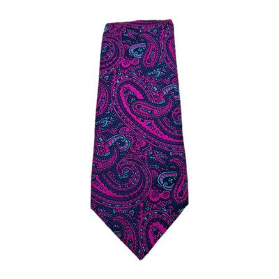 Bright Purple Paisley pattern Mens Silk Tie Classic Designer Necktie BX3 Vintage Retro Wedding