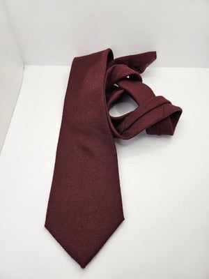 Pierre Van Buck Wool Tie Mens Burgundy Red Textured Woven Vtg Wedding Neck Tie Vintage Retro