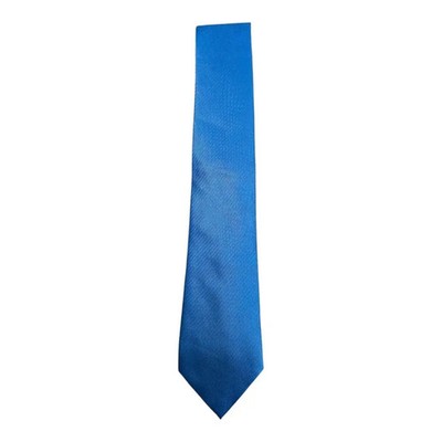 BHS Blue Plain Satin Style Tie Mens Vintage Retro Wedding Formal Designer Classic Necktie