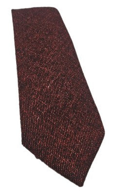 T.M Lewin Burgundy Woven Wool Thin Mens Tie Wedding Formal Neck Tie BX16 Vintage Retro Designer