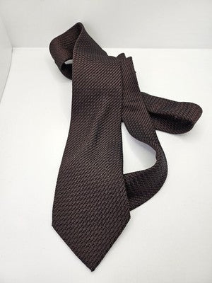 Charles Tyrwhitt Silk Tie Mens Brown Grenadine Textured Vtg Wedding Neck Tie Vintage Retro
