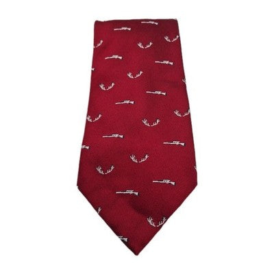 Barbour red Hunting Shooting pattern Silk Tie | Designer Mens Tie UK  BX2 Vintage Retro Wedding
