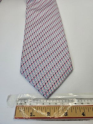 Charles Tyrwhitt Silk Tie Mens Pink Purple Geometric Triangle Neck Tie Vintage Retro Wedding