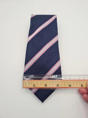 Hawes and Curtis Blue Pink Stripe Mens Silk Tie Classic Designer Necktie BX11 Vi Vintage Retro