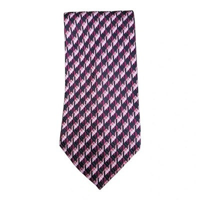 Baumler Purple Dogstooth Silk Tie Mens Vintage Retro Wedding Formal Designer Classic Necktie