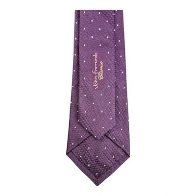 John Francomb Purple and White Spotted Silk Tie Mens Vintage Retro Wedding Formal Designer