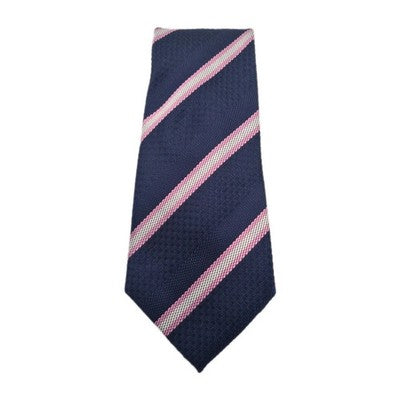 Hawes and Curtis Blue Pink Stripe Mens Silk Tie Classic Designer Necktie BX11 Vi Vintage Retro