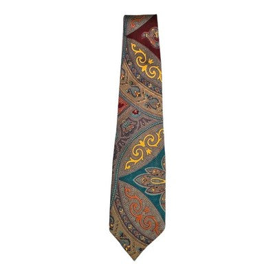Vintage Paisley Handmade Silk Tie Mens Retro Wedding Formal Designer Classic Necktie Business