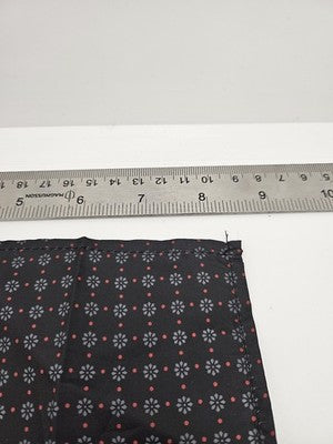 Silk Pocket Square Mens Black Floral Vtg Wedding Handkerchief Hankie Formal Suit Vintage