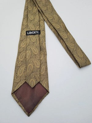 Liberty Brown Vintage Paisley Pattern Silk Tie | Designer Mens Tie UK  BX2 Retro Wedding Formal