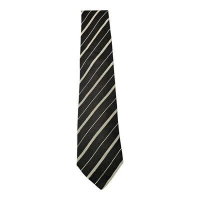 Austin Reed Black and Grey Striped Tie Mens Vintage Retro Wedding Formal Designer Classic