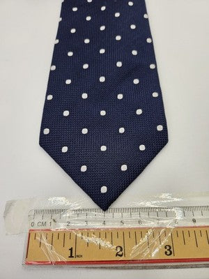 Charles Tyrwhitt Silk Tie Mens Blue White Polka Dot Spotted Wedding Neck Tie Vintage Retro