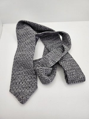 Be Me My Suit and Tie Skinny Knitted Grey Tie Men Woven Square End Necktie Mod Mens Vintage